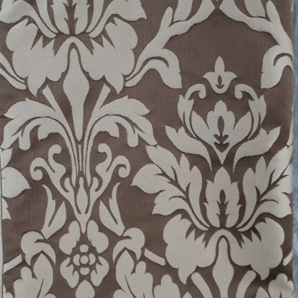 Restoration‎ Hardware Damask Pillow Covers 2 Silk Cotton 18.5x18.5 Damask Brown